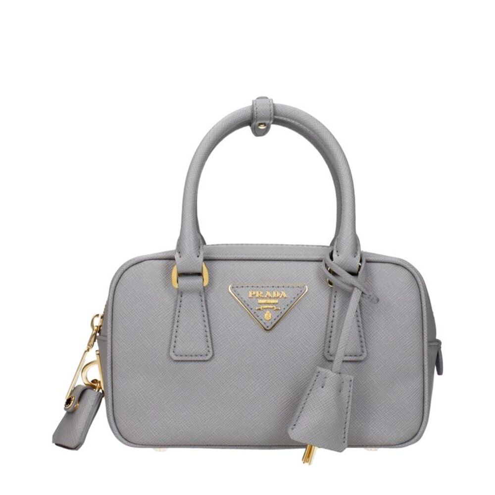 Prada Gray Leather Women's Handbag